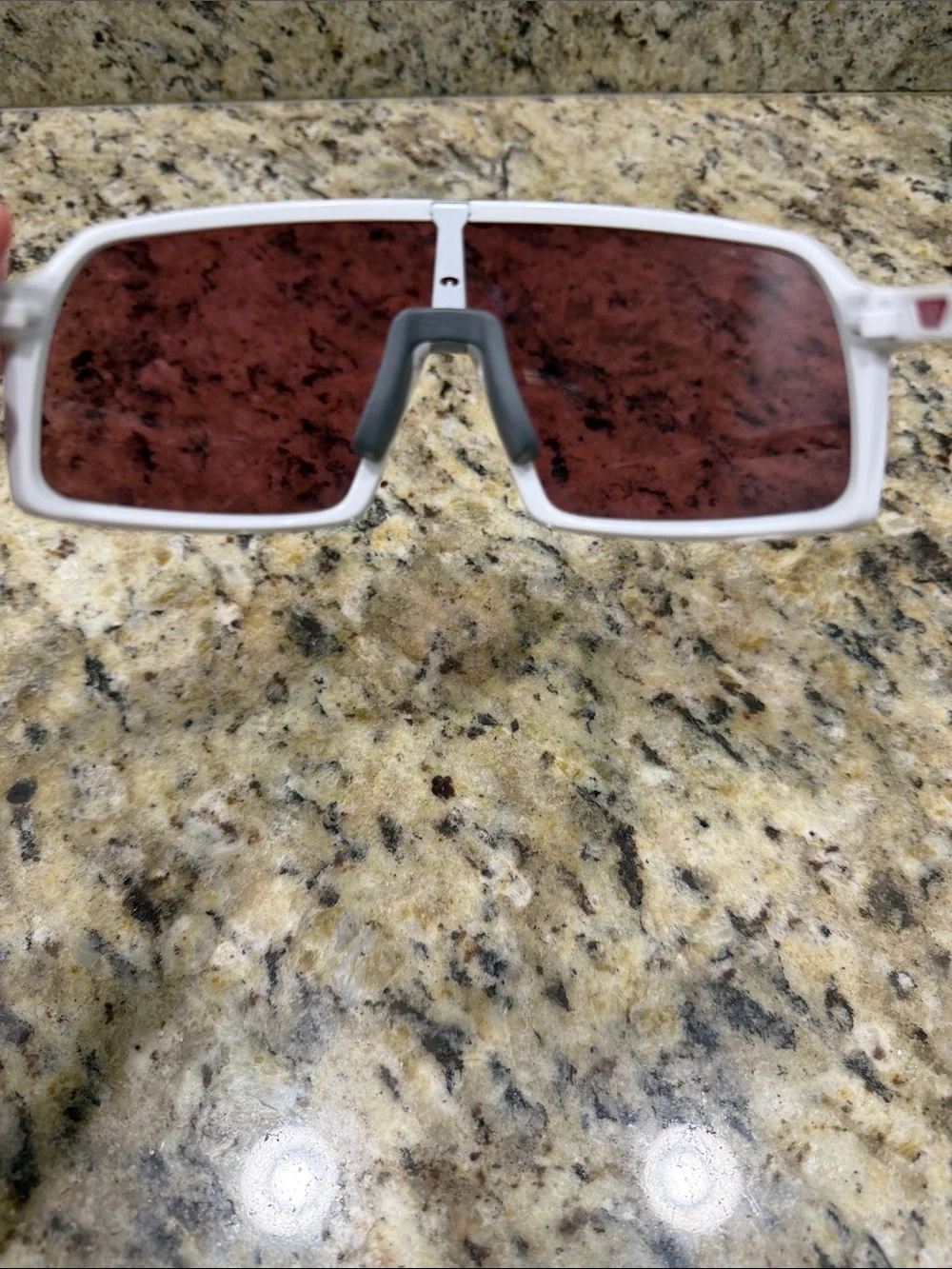Oakley Sutro White Frame Sunglasses with Red Mirrored Lens